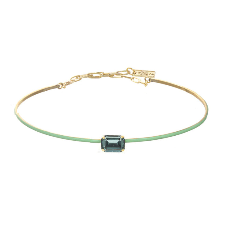 Tova Keesha Mint Enamel & Gold Plated Brass Choker Necklace