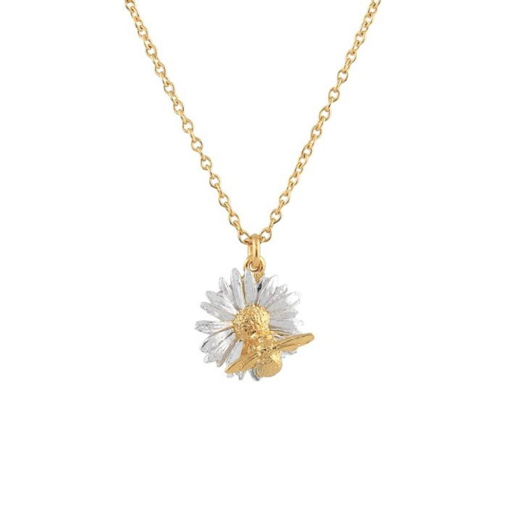 Alex Monroe Gold Plated Daisy Necklace With Teeny Bee