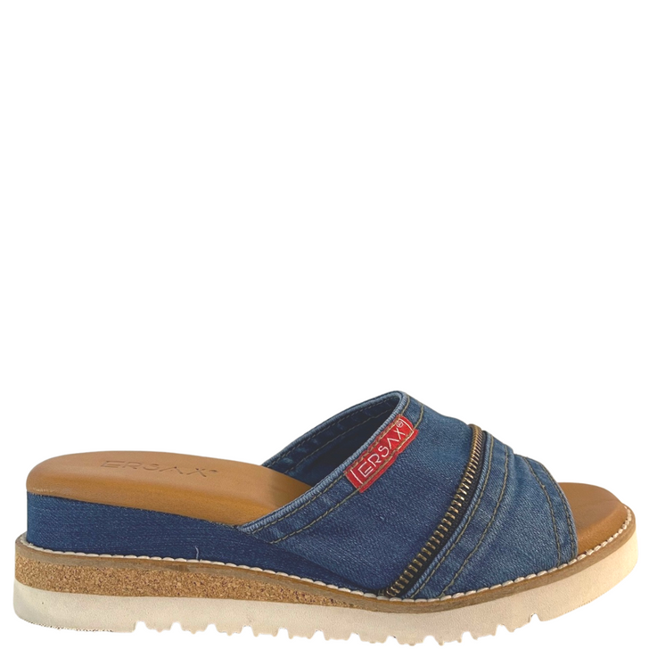 Ersax Denim Slide Wedges