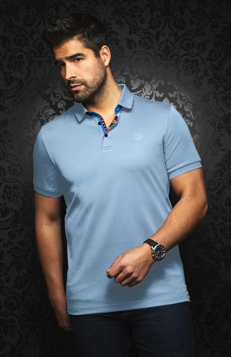 Au Noir Eagle Polo Light Blue