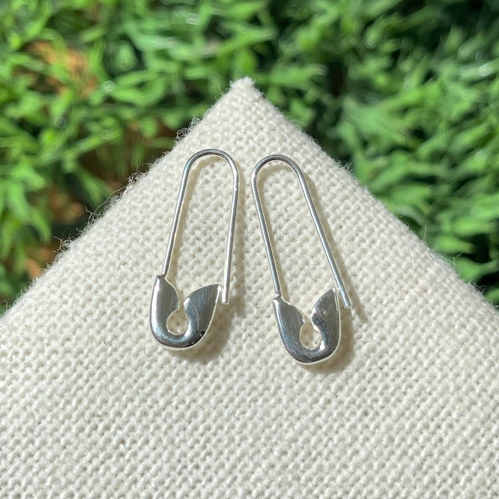 Tashi Silver Safety Pin Earrings