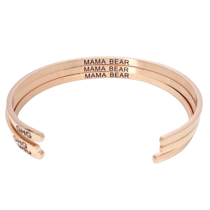 Glass House Goods "Mama Bear" Rose Gold Bracelet