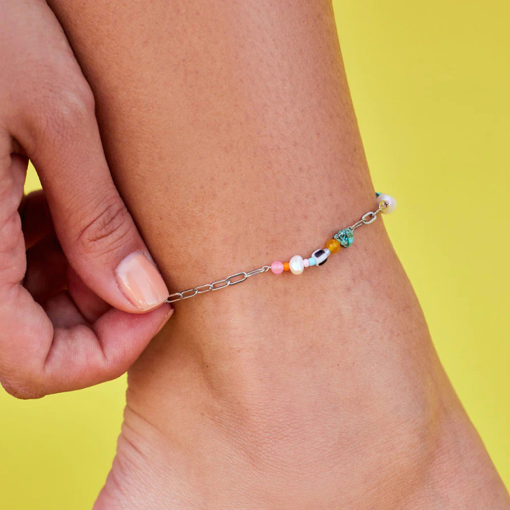 Pura Vida Sweet Melody Chain & Bead Anklet