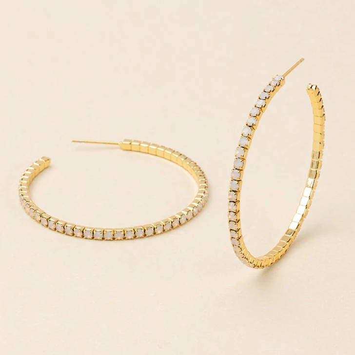 Scout Sparkle & Shine Large Rhinestone Hoops Grey Opal/Gold