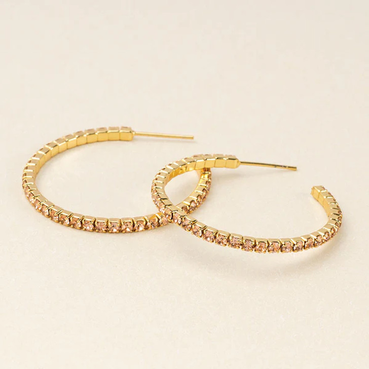 Scout Sparkle & Shine Small Rhinestone Hoops Champagne/Gold
