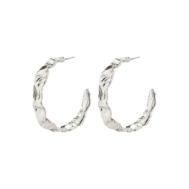 Pilgrim Silver Plated Julita Large Organic Shaped Hoops