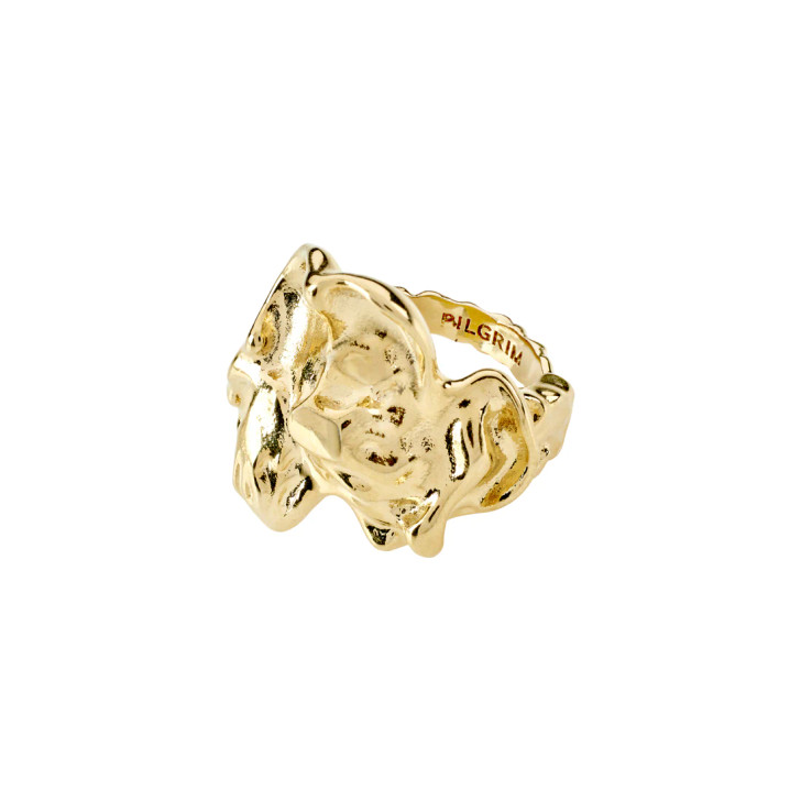 Pilgrim Gold Plated Jadwia Chunky Organic Shaped Adjustable Ring