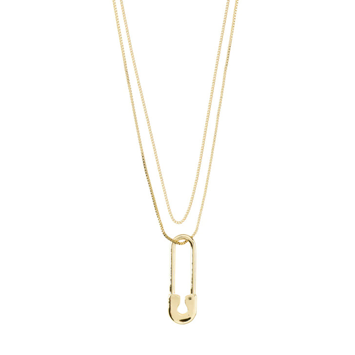 Pilgrim Gold Plated Pace Safety Pin Necklace