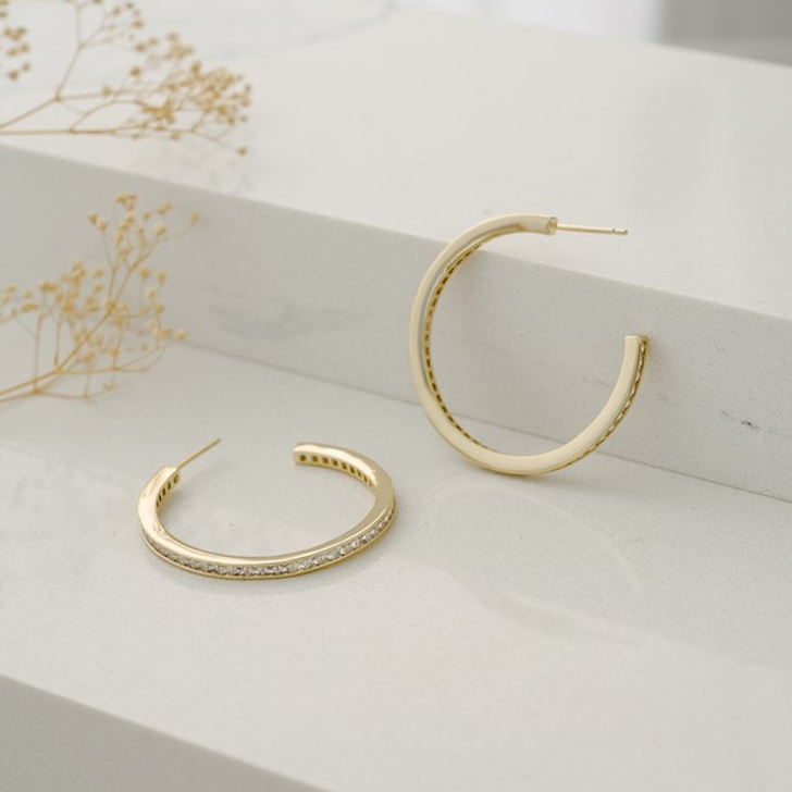 Glee Gold Plated Elle Crystal Hoops