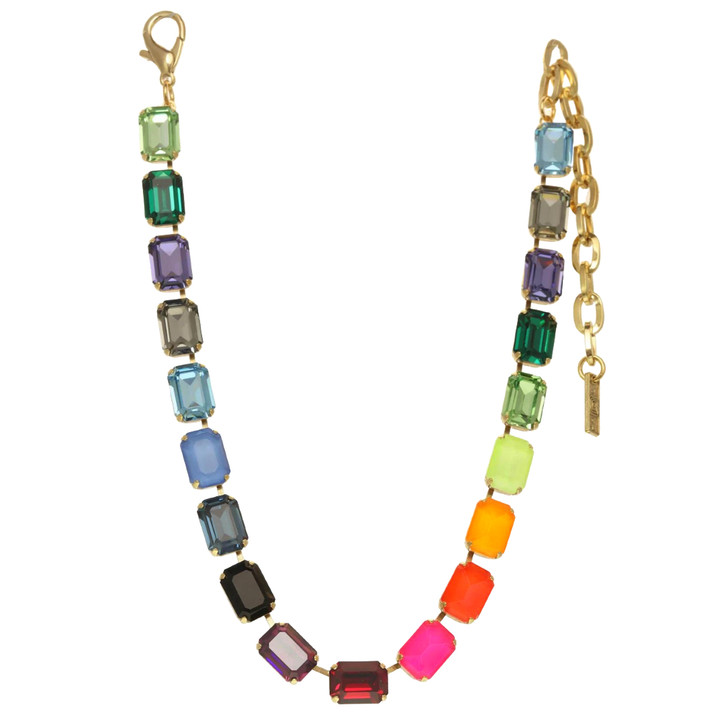 Tova Jabari Emerald Cut Necklace Rainbow