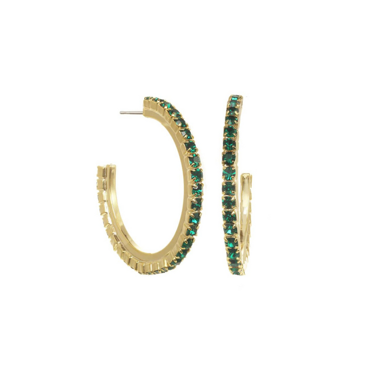 Tova Slim Hoops Emerald