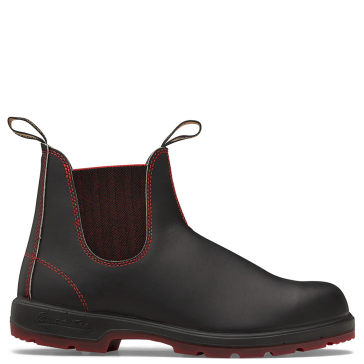 Blundstone 2342 Classic Black With Red Herringbone Elastic Red