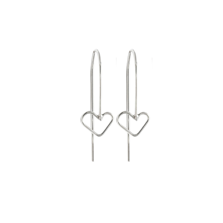 Laughing Sparrow Heart Outline Earrings