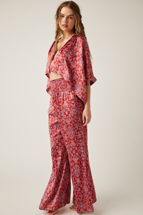 Free People Misty Mornings Set Red Combo