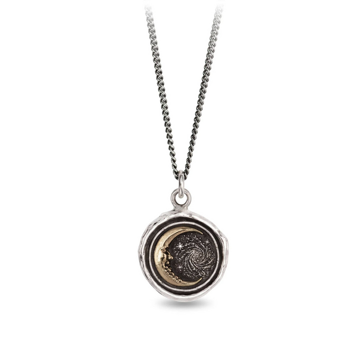 Pyrrha Trust the Universe Talisman Necklace 14K Gold & Silver 18"