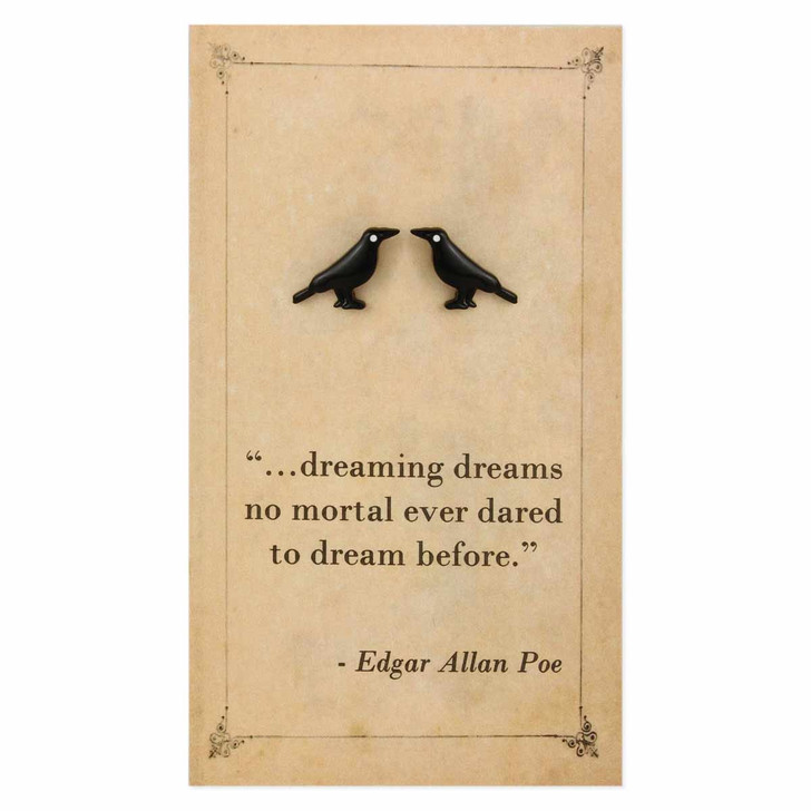 Zad Literary Quote Raven Studs