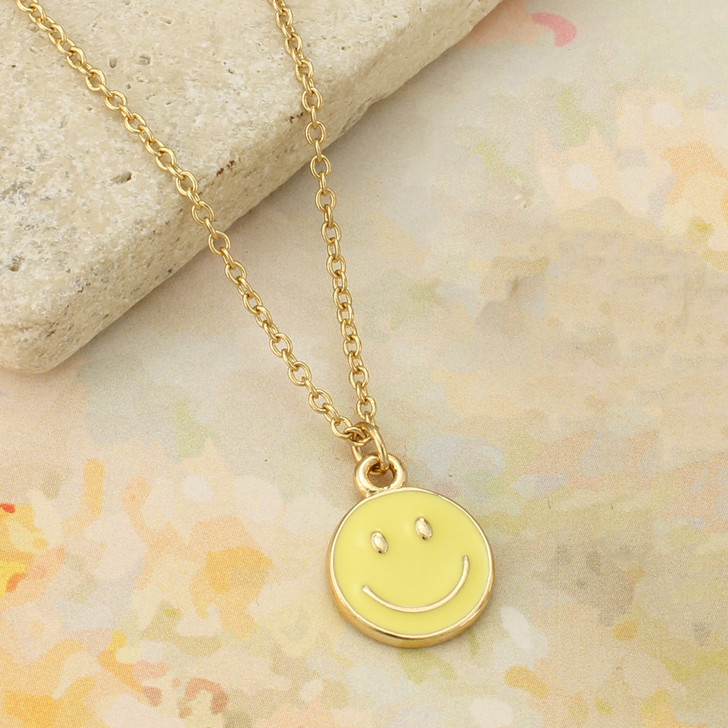 anchor link smiley face necklace – Marlyn Schiff, LLC