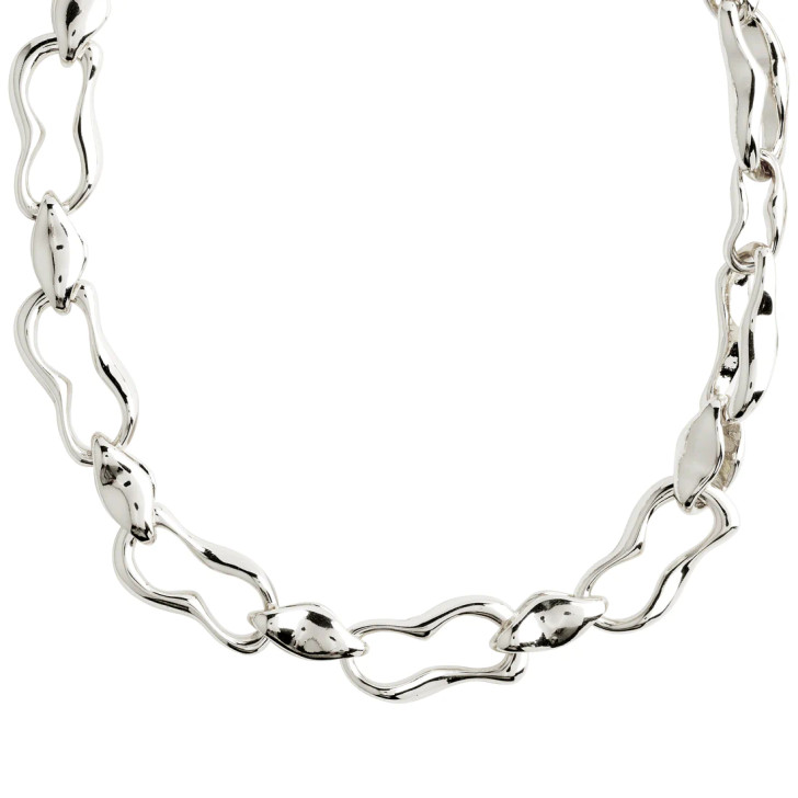 Pilgrim Wave Silver Plated Chunky Chain Necklace