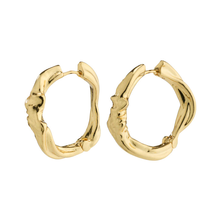 Pilgrim Anne Gold Plated Organic Shaped Hoops