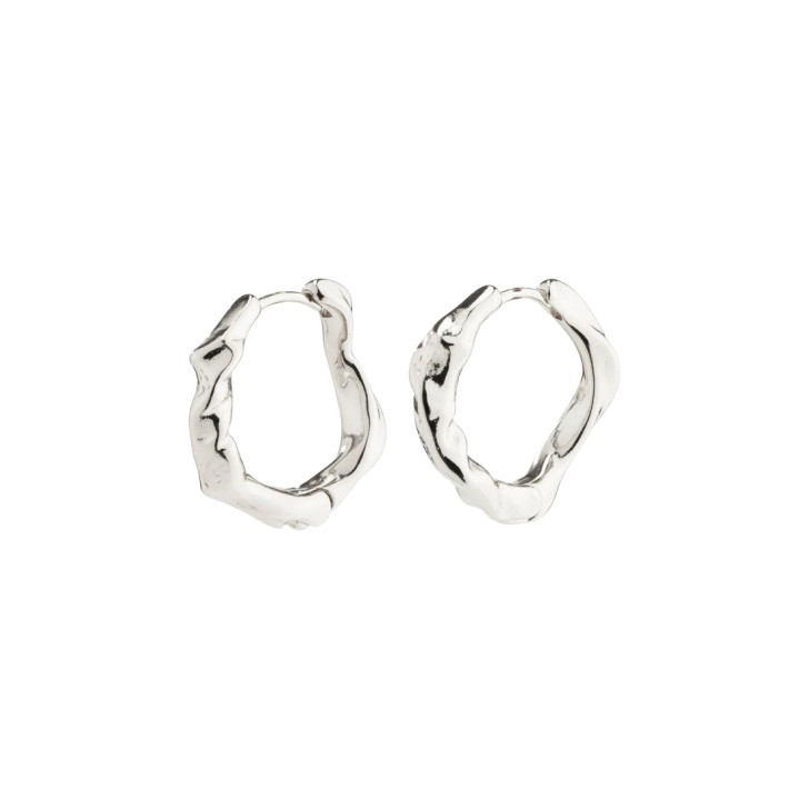 Pilgrim Anne Silver Plated Large Organic Shaped Hoops