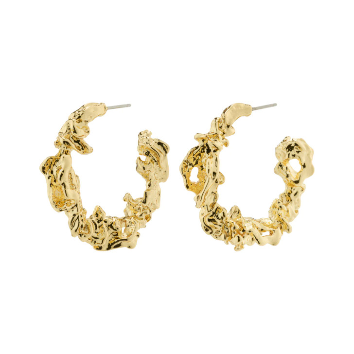 Pilgrim Flow Gold Plated Large Organic Shaped Hoops
