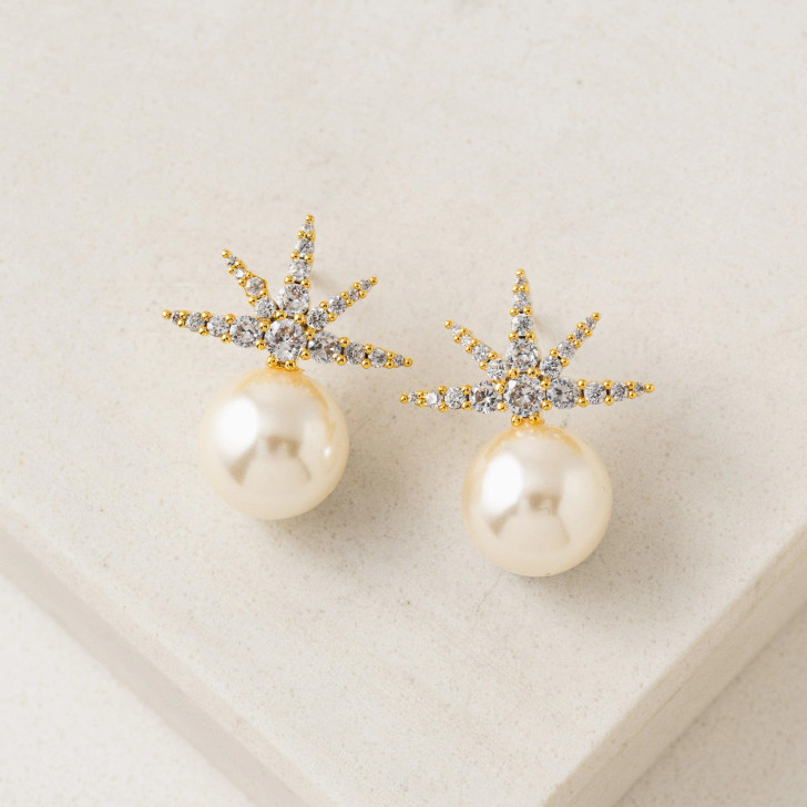 Lover's Tempo Etoile Star Pearl Earrings Gold