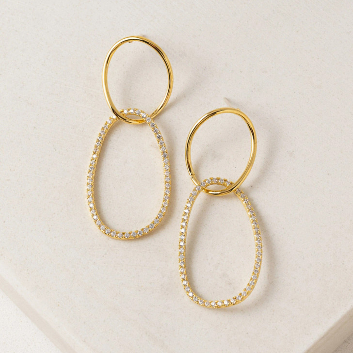 Lover's Tempo Encore Large Linked Earrings Gold