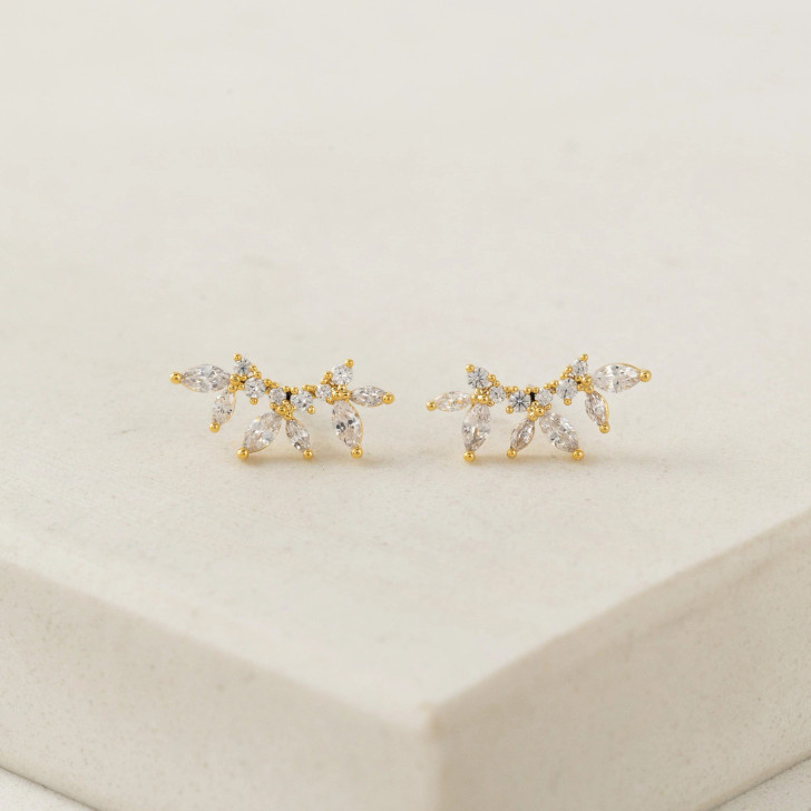 Lover's Tempo Holly  Climber Earrings Gold