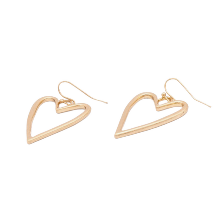 Caracol Large Matte Heart Earrings Gold