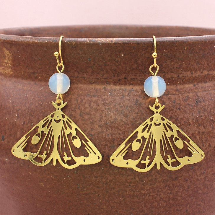 Zad Full Moon Flyer Luna Moth Earrings