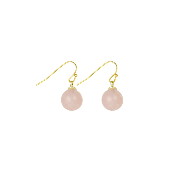 Zad Rose Quartz Bead Earrings