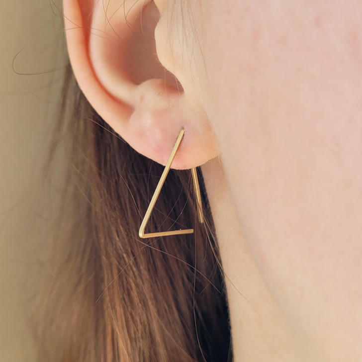 Femme Mecanique Gold Open Triangle Earrings