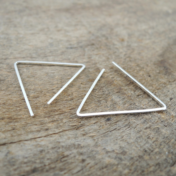 Femme Mecanique Silver Open Triangle Earrings