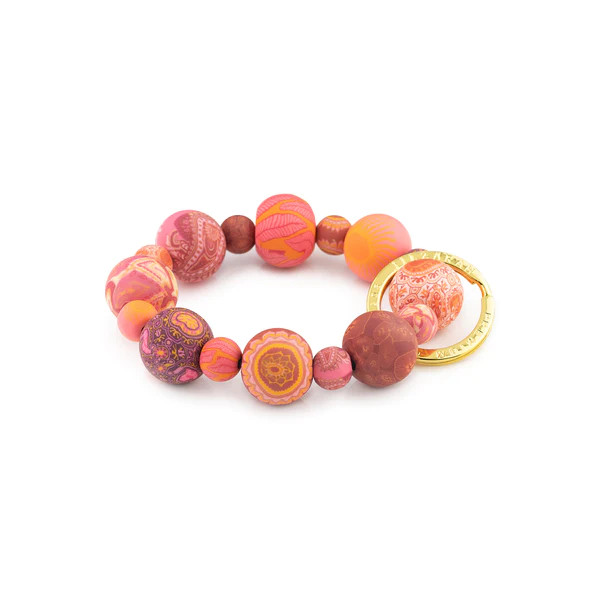 Jilzarah Clay Bead Wrist Keychain Savannah Red - Starlet