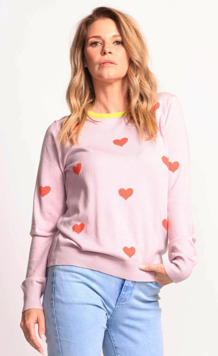 Pink Martini Ashlynn Heart Sweater Purple