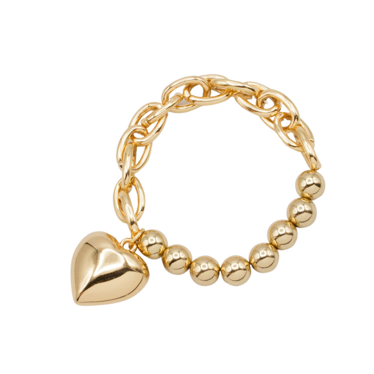 Caracol Chunky Heart Bracelet Gold