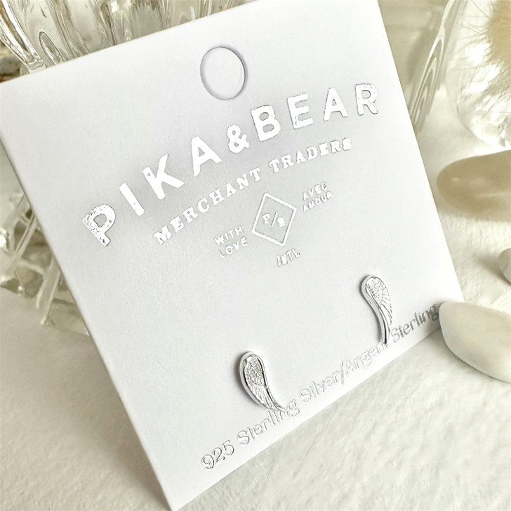Pika & Bear Icarus Tiny Wing Studs Silver