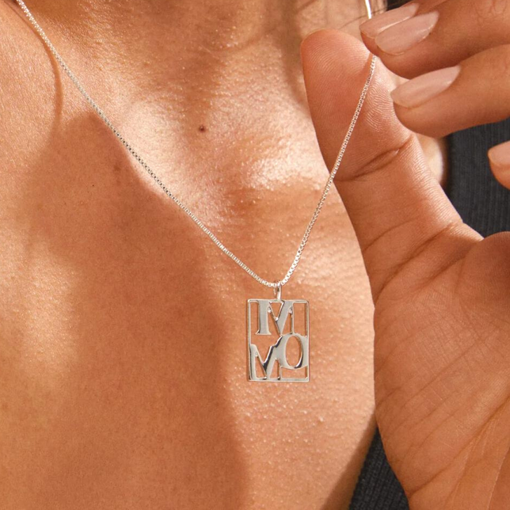 Pilgrim Love Tag Mom Necklace Silver