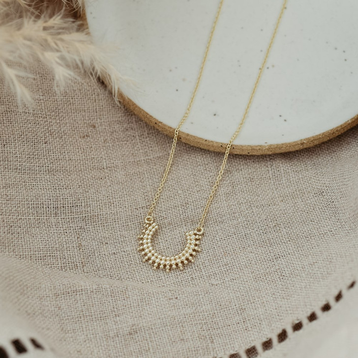 Glee Gold Plated Curved Luck Necklace