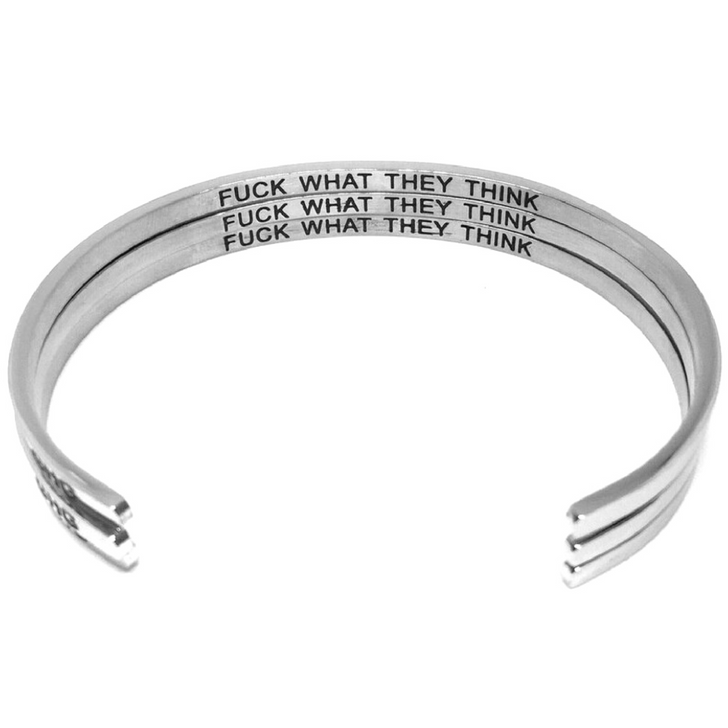 Glass House Goods "F*ck What They Think" Silver Bracelet