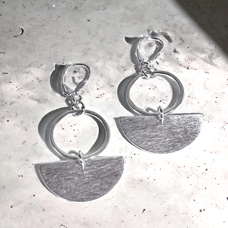 Elizabeth Burry Design Brushed Silver Cecelia Earrings