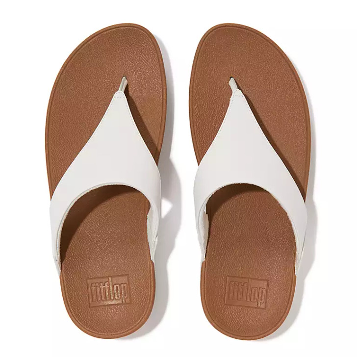 FitFlop Lulu Leather Toe Post Sandals White