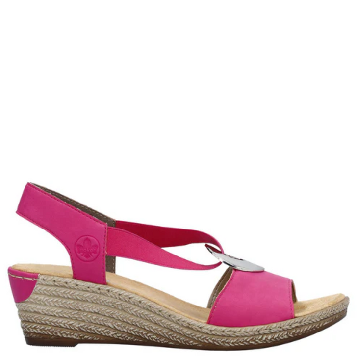 Rieker Silver Detailed Wedges Pink