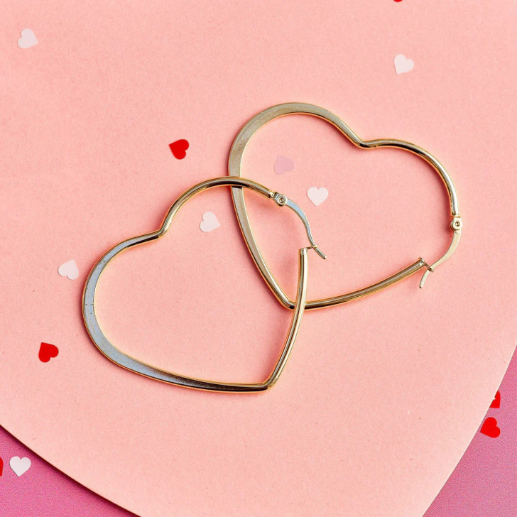 Pura Vida Oversized Heart Hoops Gold