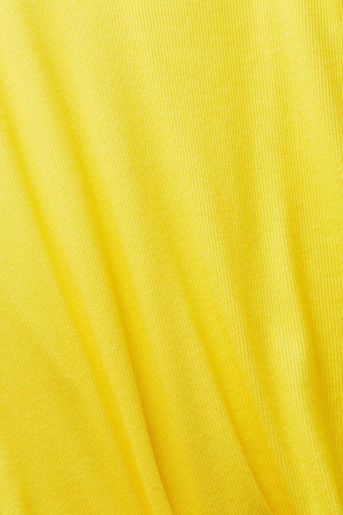 Esprit Ribbed V-Neck T-Shirt Yellow