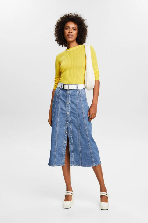 Esprit Denim Midi Skirt Blue Light Wash