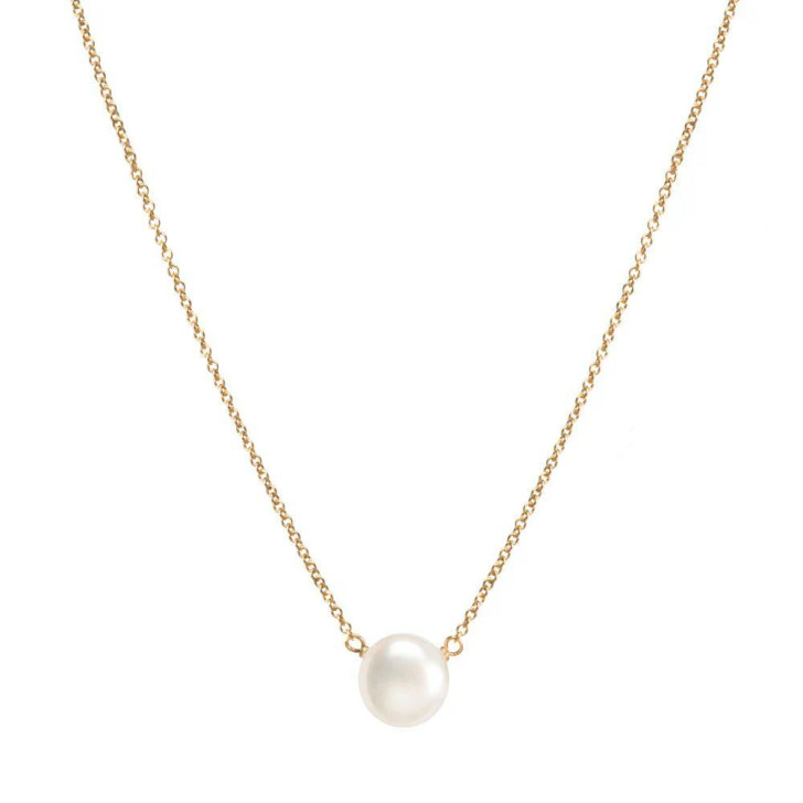 Dogeared Pearls of Motherhood Large Pearl Necklace Gold Dipped