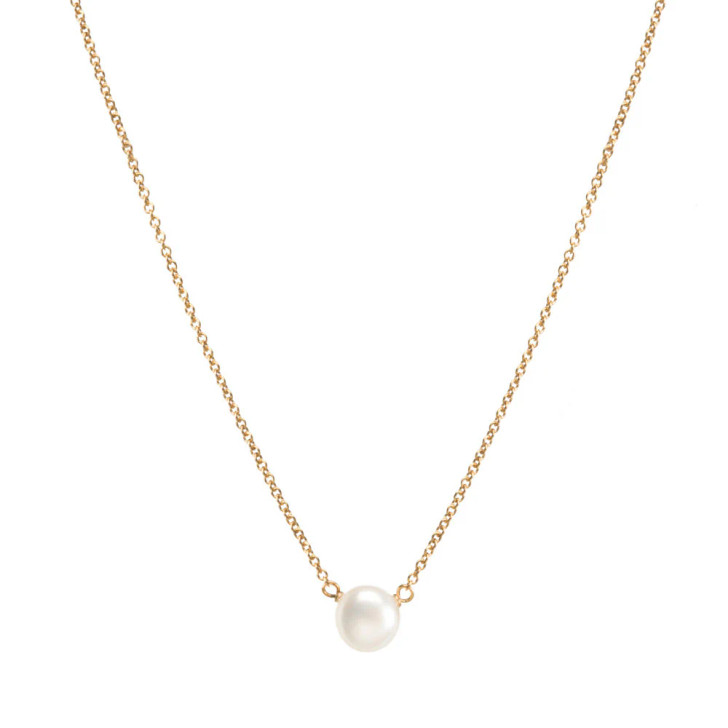 Dogeared Pearls of Motherhood Small Pearl Necklace Gold Dipped