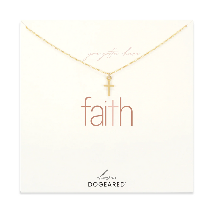 Dogeared You Gotta Have Faith Cross Necklace Gold Dipped