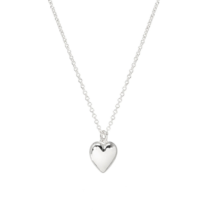 Dogeared Mother & Daughter Forever and Always Shiny Heart Necklace Silver
